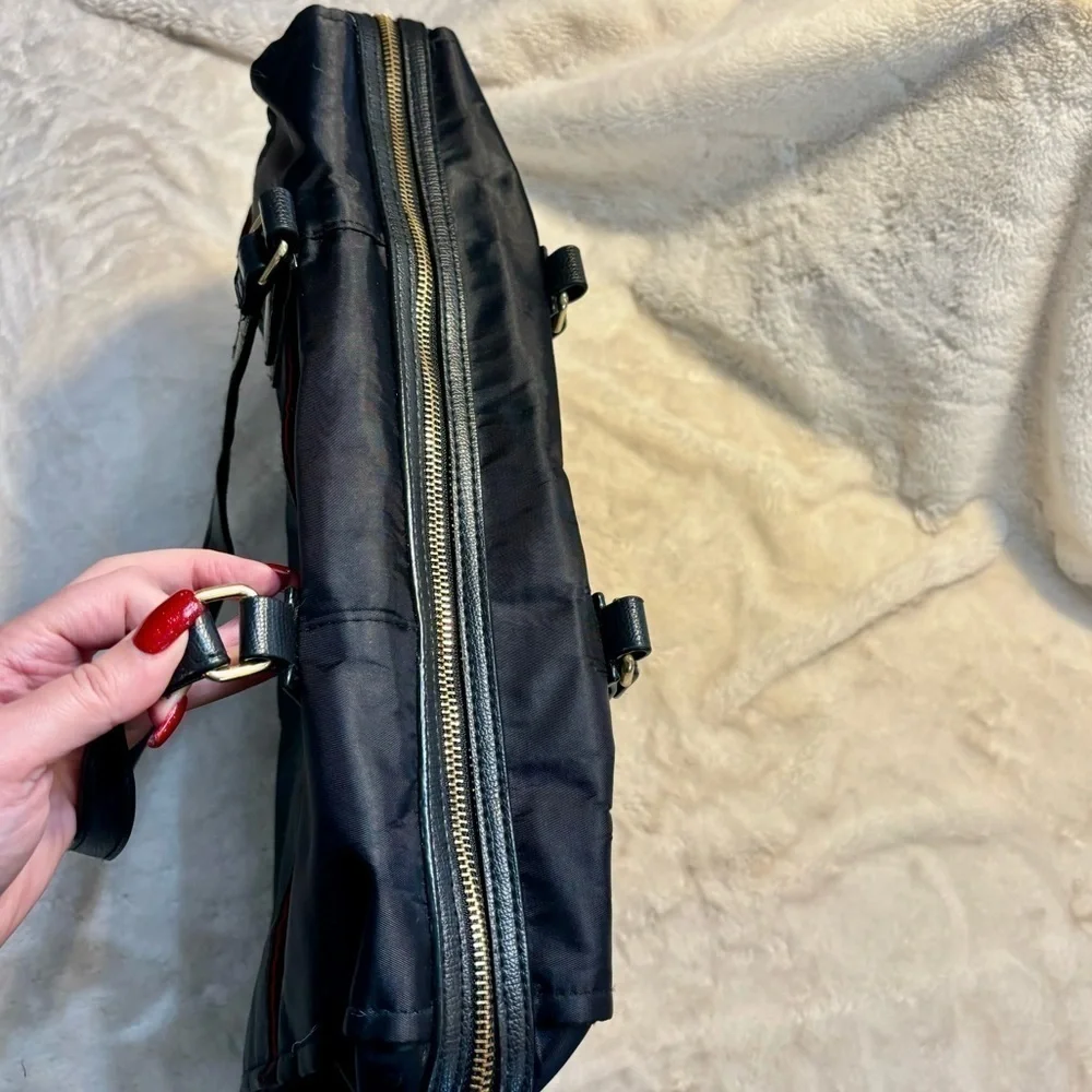 Travanti Laptop Bag Black Gold Hardware Red Interior Large Work Tote Travel